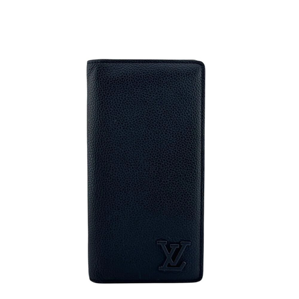 LOUIS VUITTON M81810 Portefeuille Brazza NM Bi-fold Long Wallet LV Aerogram Navy